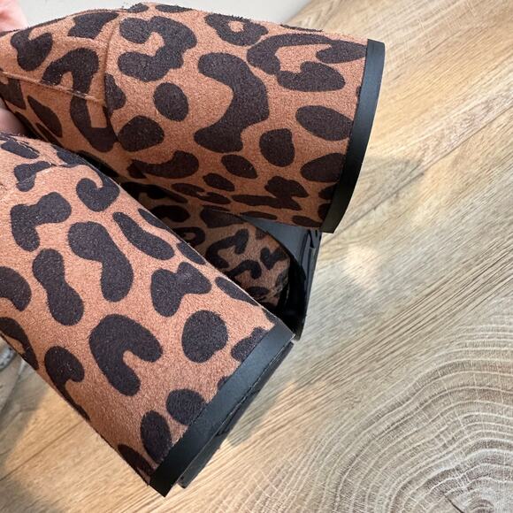 Stuart Weitzman Women's Leopard Print Lace Up Combat Heeled Boot 5 - Picture 5 of 13